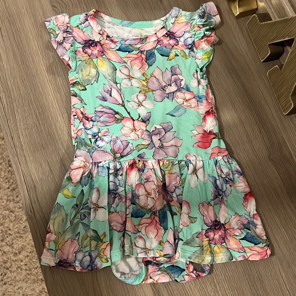 Posh Peanut Ruffle Sleeve Bodysuit Dress Sz 2T